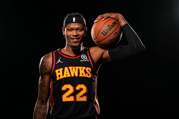 Atlanta Hawks forward Cam Reddish (22) pictured at Hawks Media Day held at PC&E.